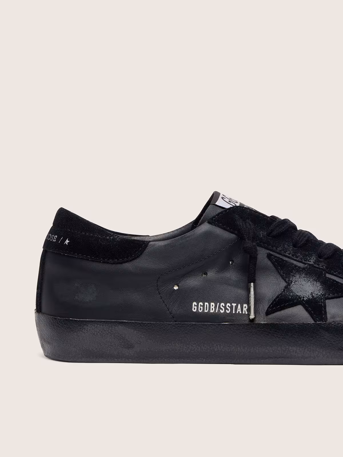 Golden Goose Super Star in Black Nappa With Black Suede Star And Heel Tab - Image 3