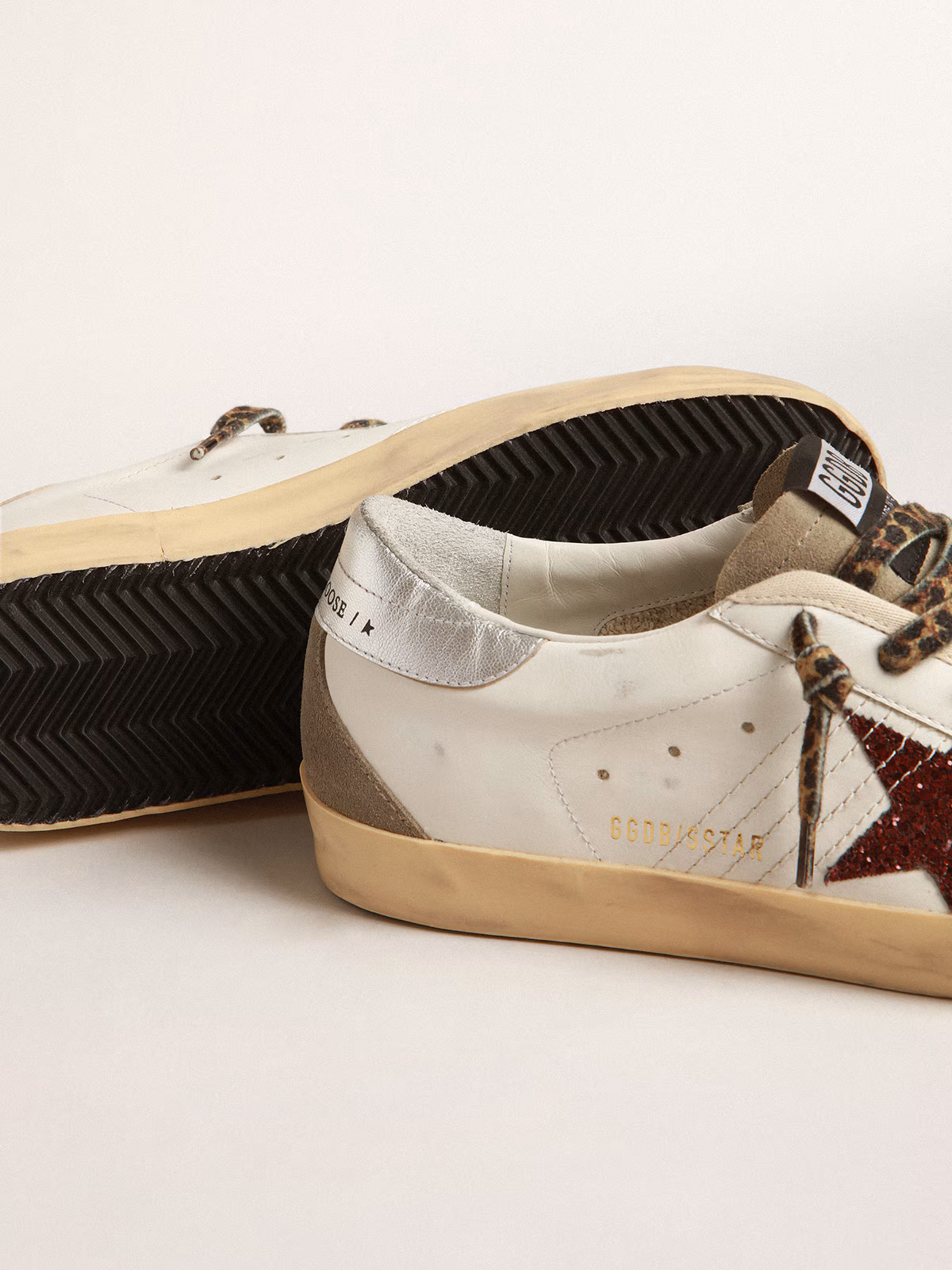 Super-Star With Burgundy Glitter Star And Silver Heel Tab - Image 4