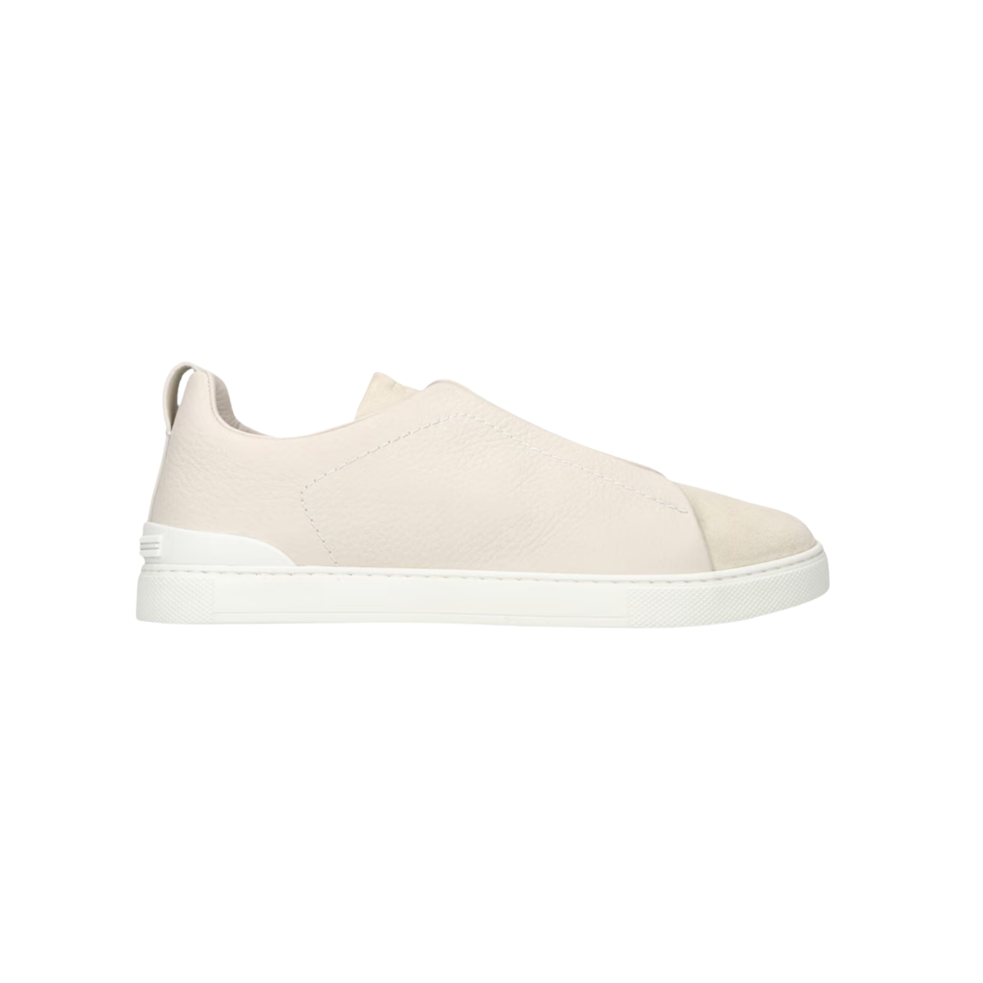 Zegna Suede Triple Stitch Sneakers White