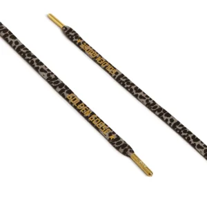 Leopard Print Laces With Contrasting Gold Logo