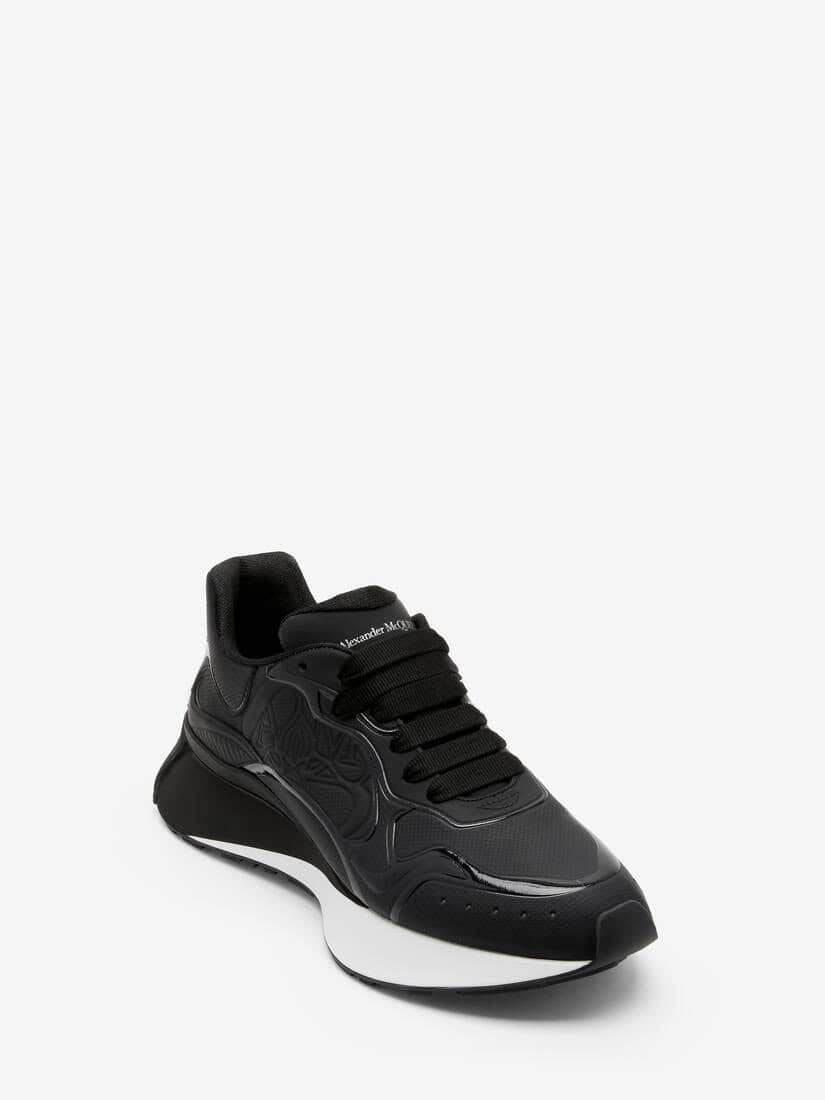 Alexander McQueen Sprint Runner in sleek black design for modern style.