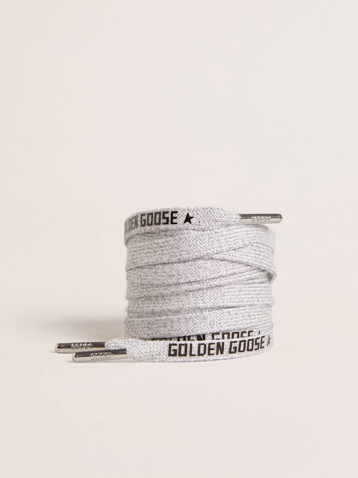 Gray Cotton Laces With Contrasting Black Logo - Image 3