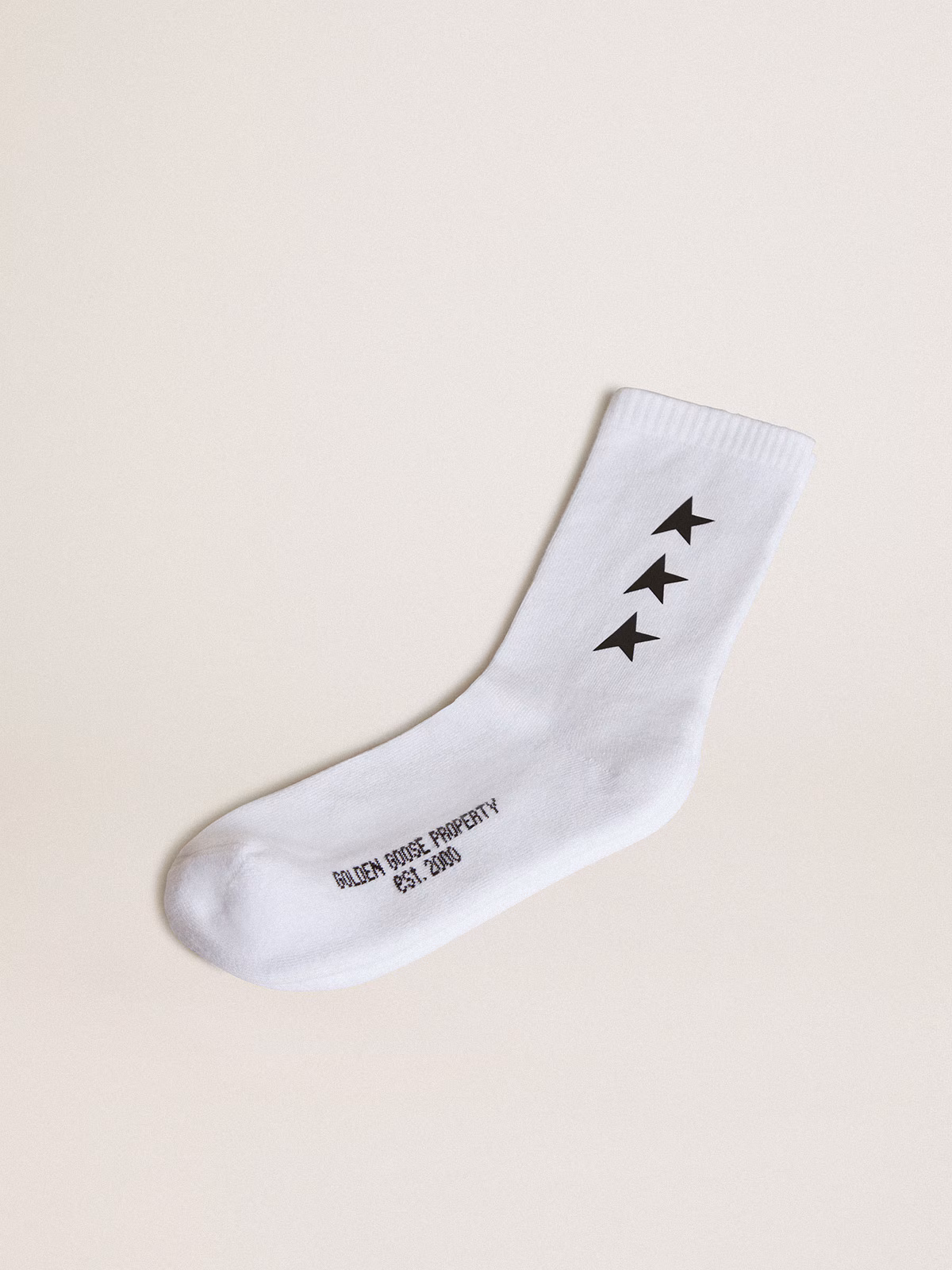 Worn White Socks With Contrasting Black Stars - Image 3
