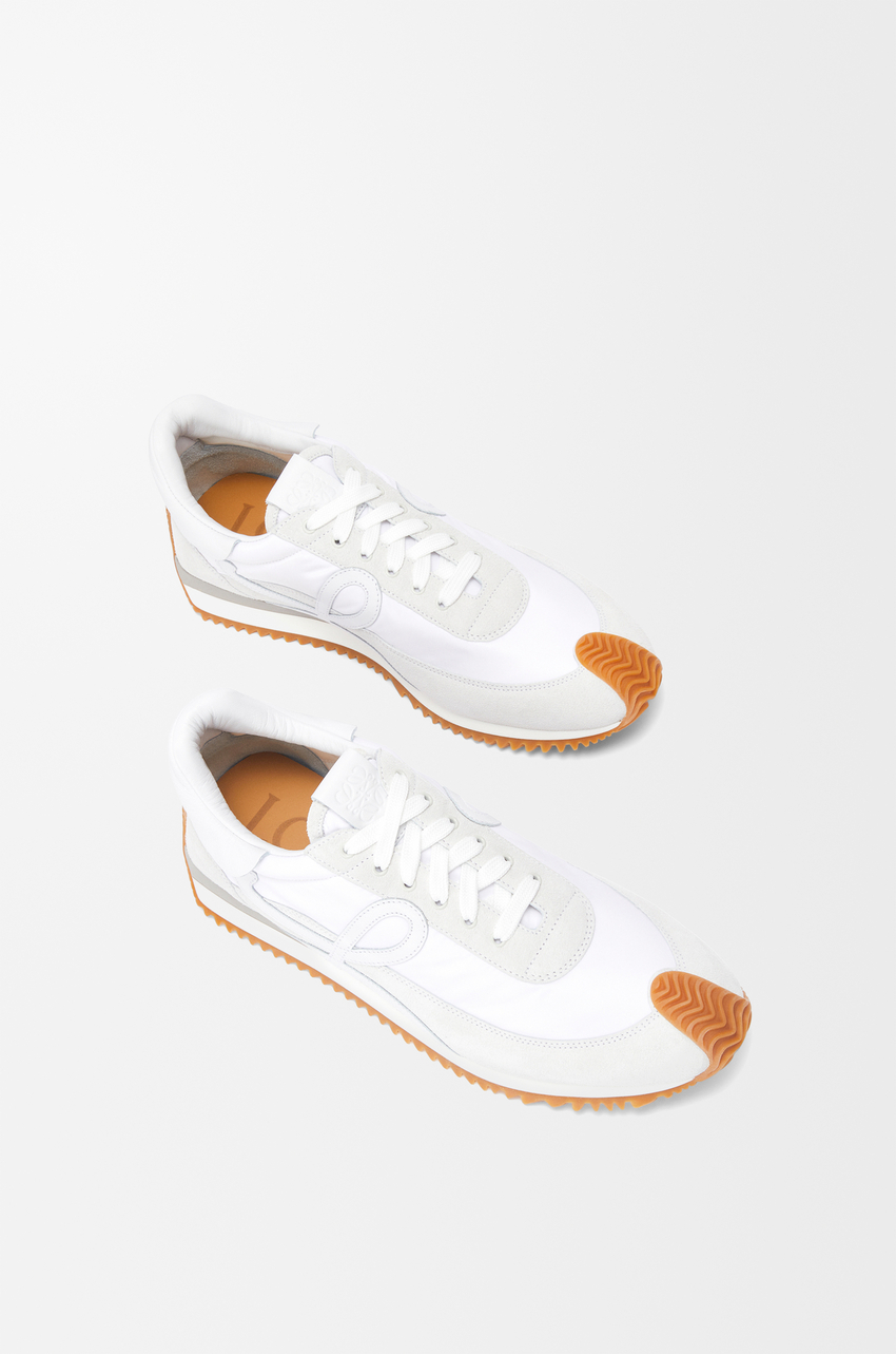 Flow Runner In Nylon And Suede White - Image 5