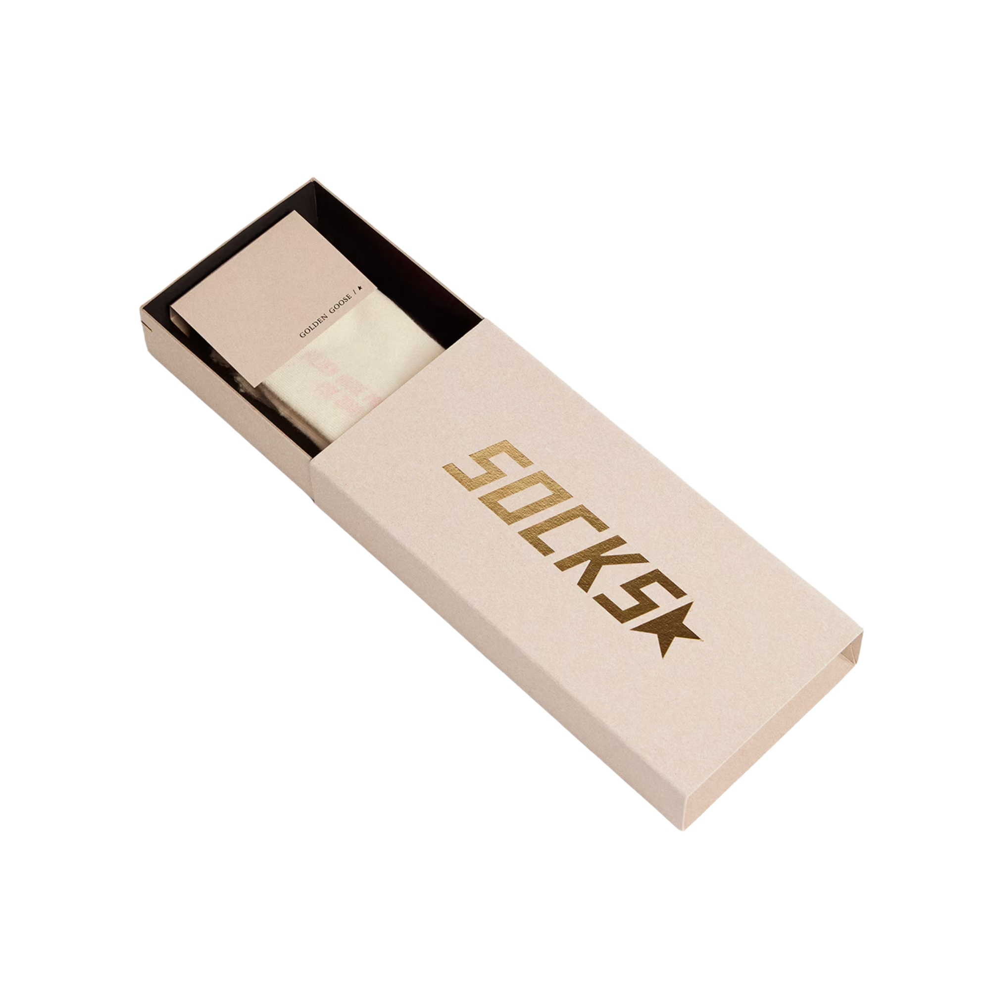 Distressed-Finish White Socks With Baby-Pink Logo And Stripes