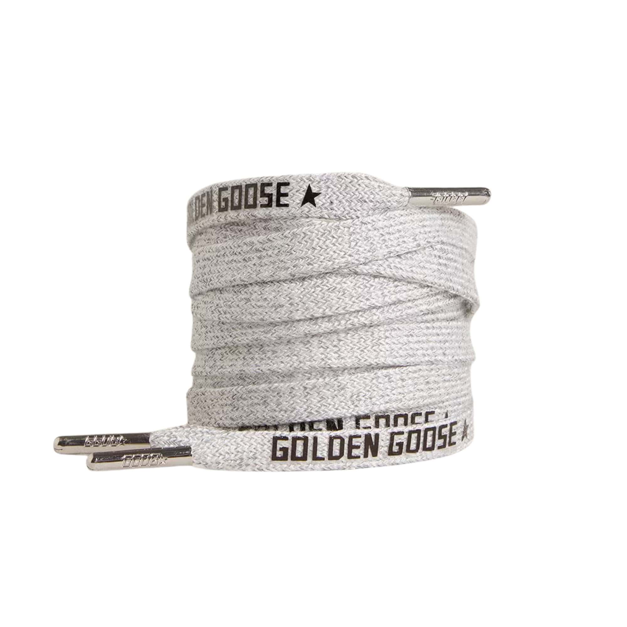 Gray Cotton Laces With Contrasting Black Logo