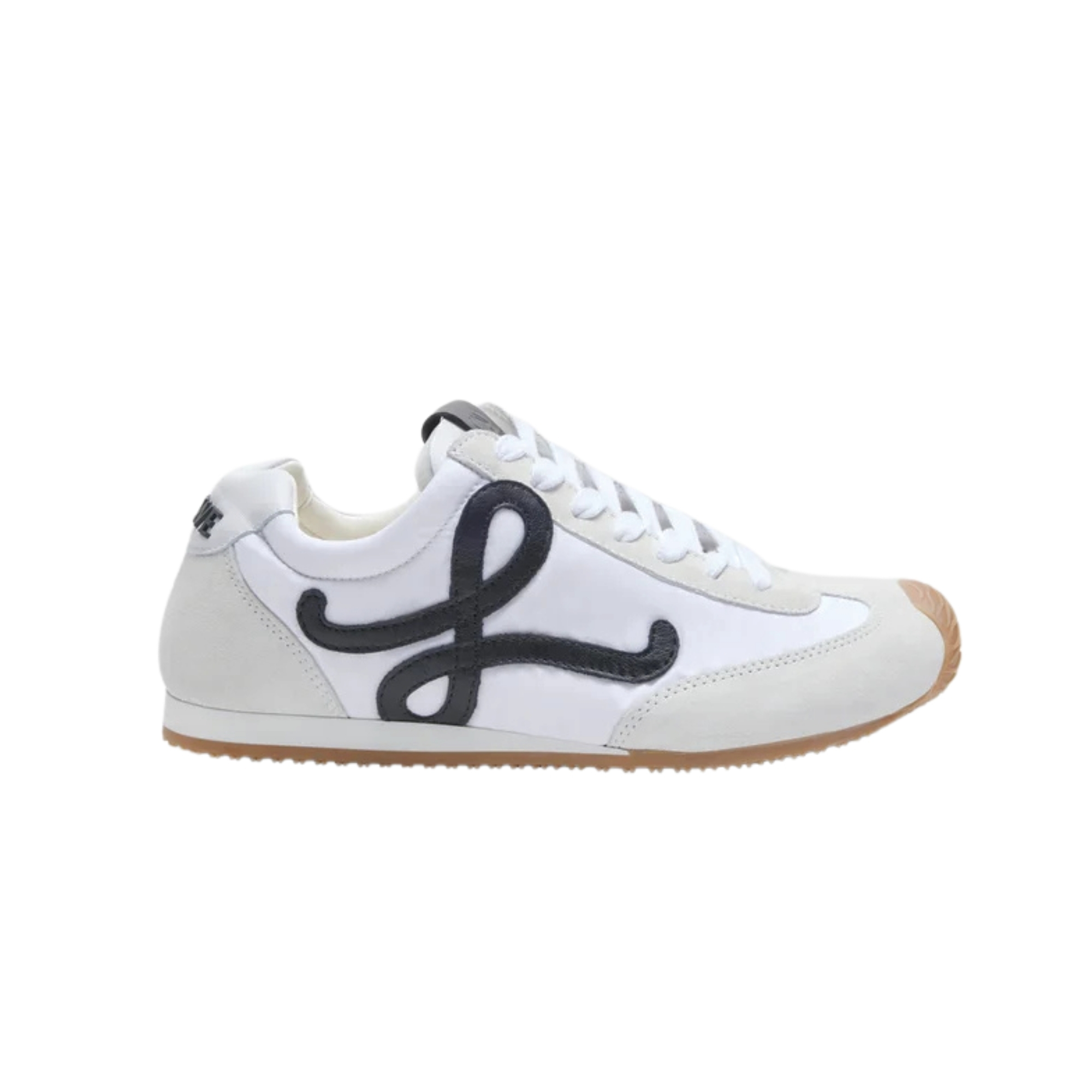 Ballet Runner 2.0 in Nylon And Calfskin White/Black