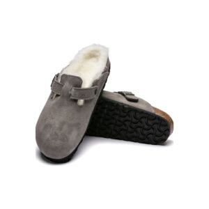 Brikenstock Shearling Suede Stone Coin