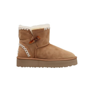 Eskimo Buckled Platform Mini Boots Chestnut