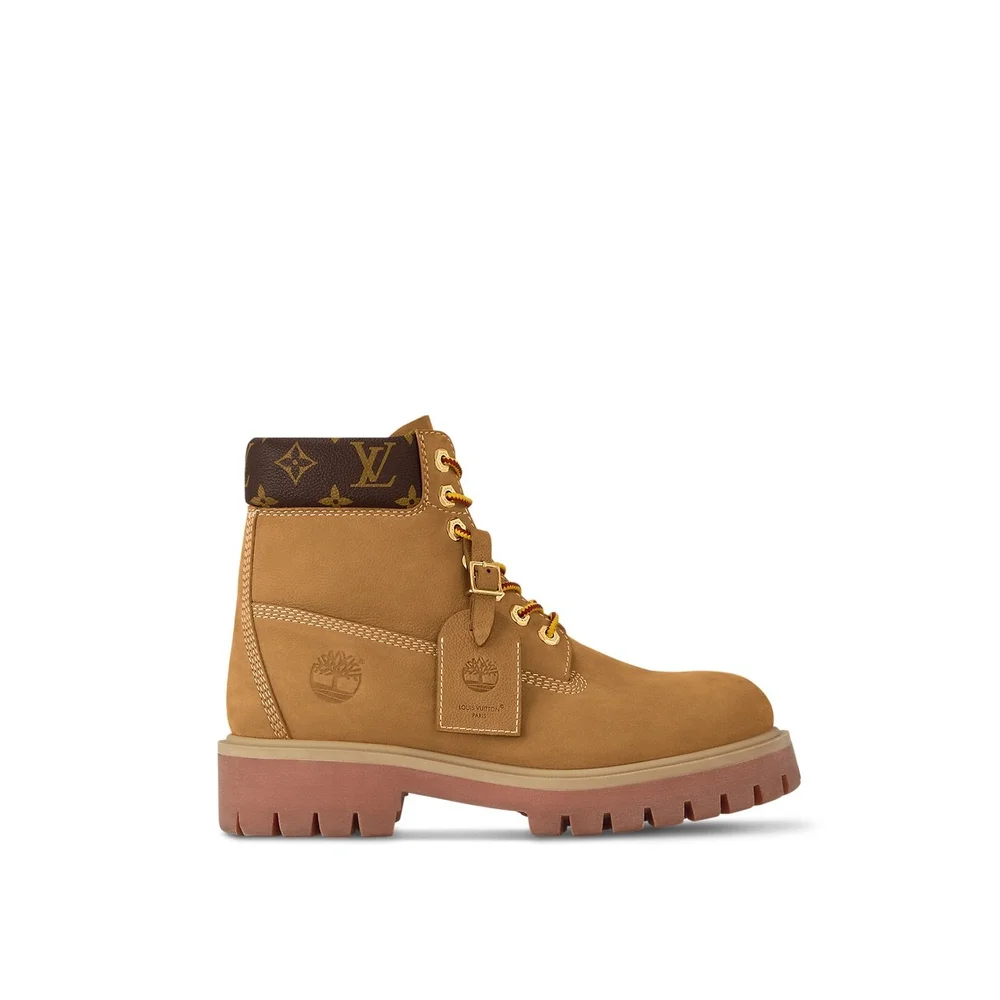 TIMBERLAND X LOUIS VUITTON ANKLE  Wheat & Brown Monogram Boots - Image 2