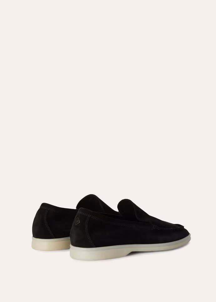 Loro Piana Summer Walk Loafer Suede Black - Image 3