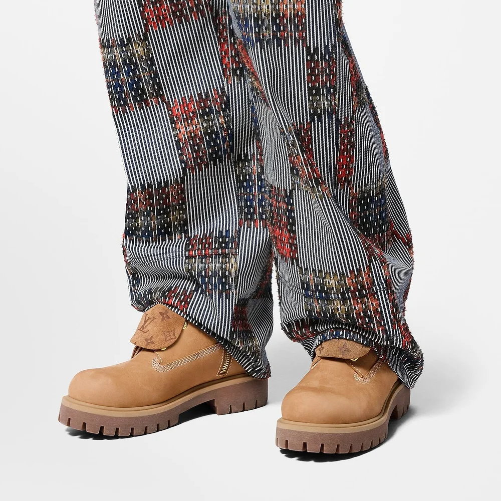 TIMBERLAND X LOUIS VUITTON ANKLE  Wheat & Brown Monogram Boots - Image 5