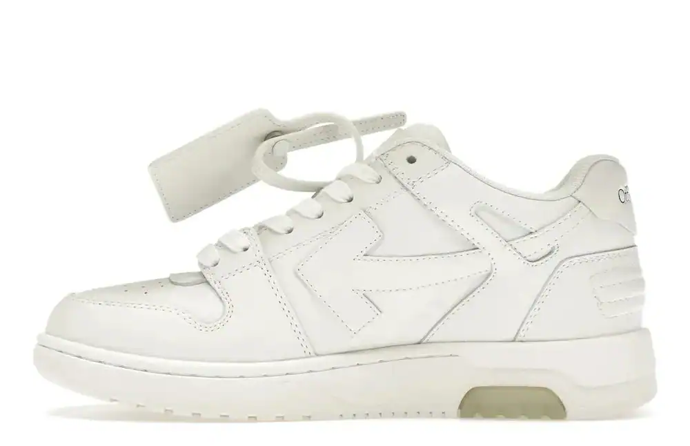 High-quality Off-White Out Of Office calf leather sneakers with signature design details.