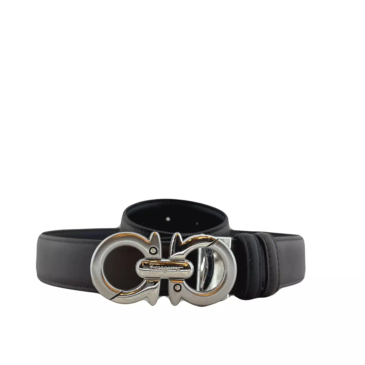 Salvatore Ferragamo Silver Leather Belt - Image 4