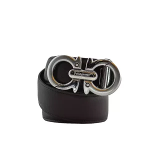 Salvatore Ferragamo Silver Leather Belt