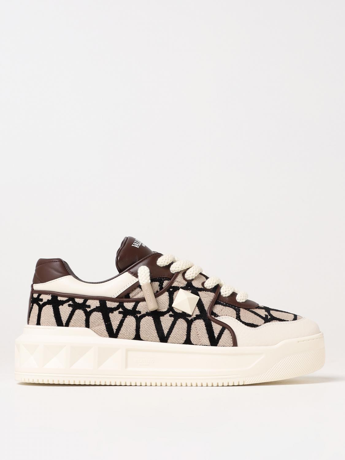 Valentino Garavani One Stud XL sneakers in nappa leather and Toile Iconographe fabric - Image 2