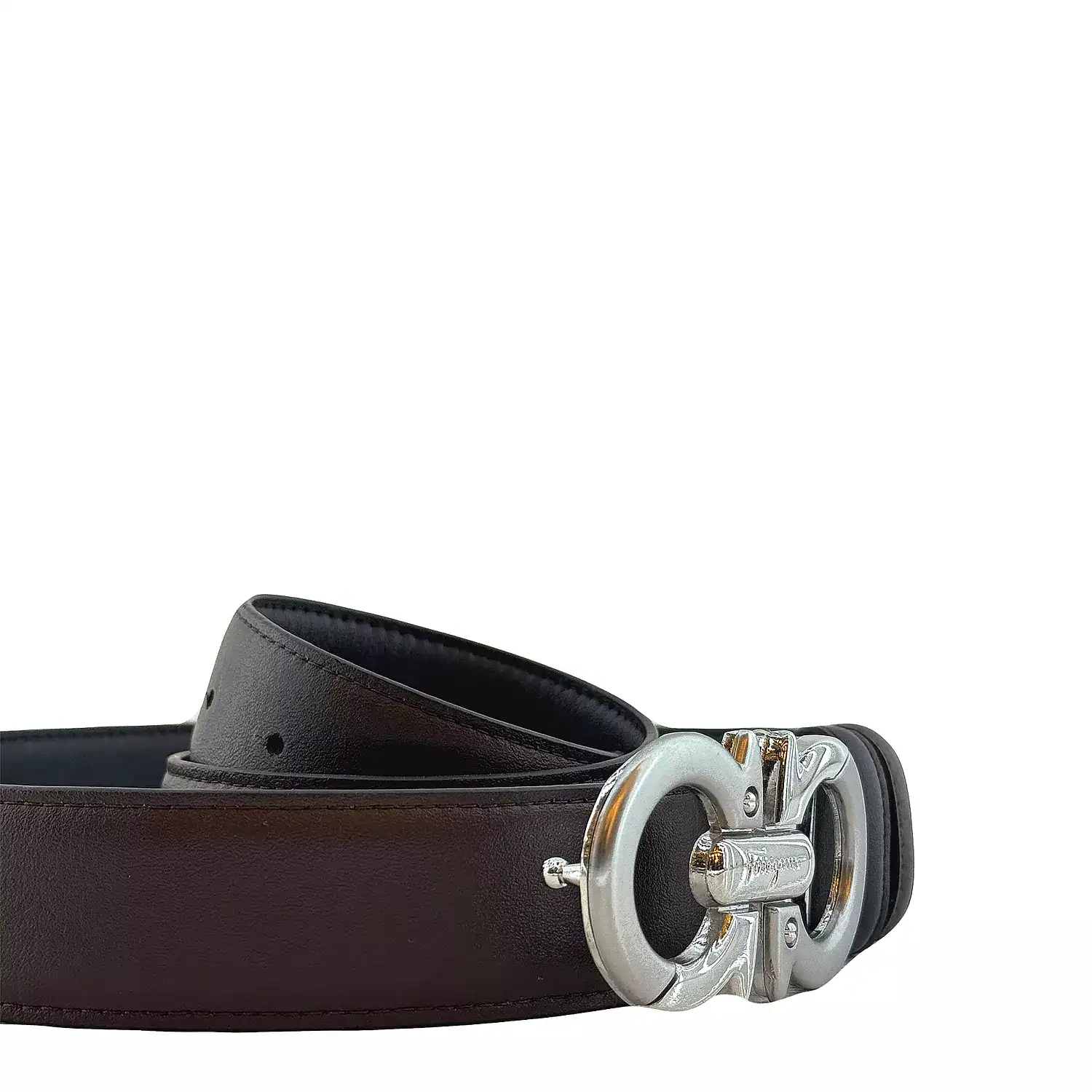 Salvatore Ferragamo Silver Leather Belt - Image 2