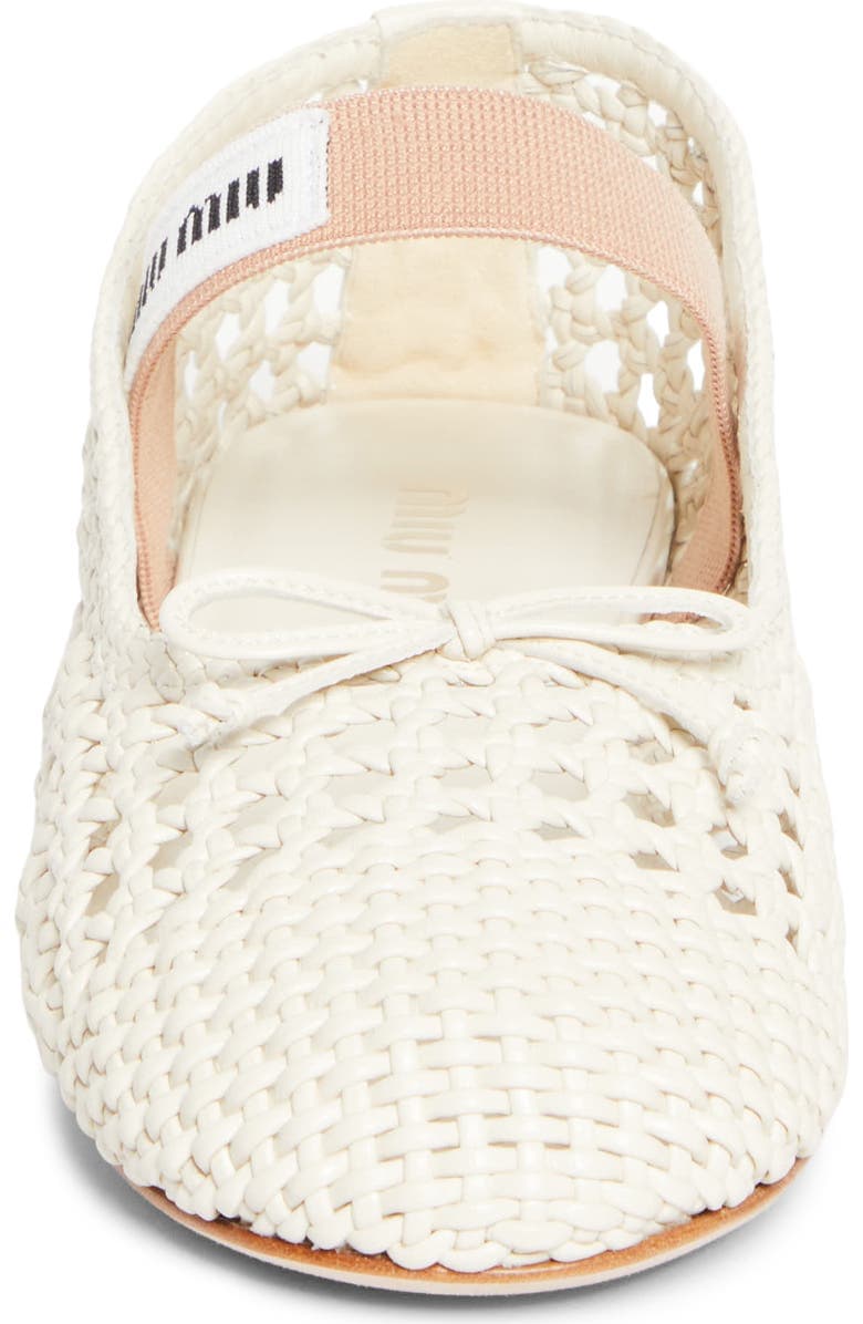 Miu Miu Mesh Fabric Ballerinas White - Image 5