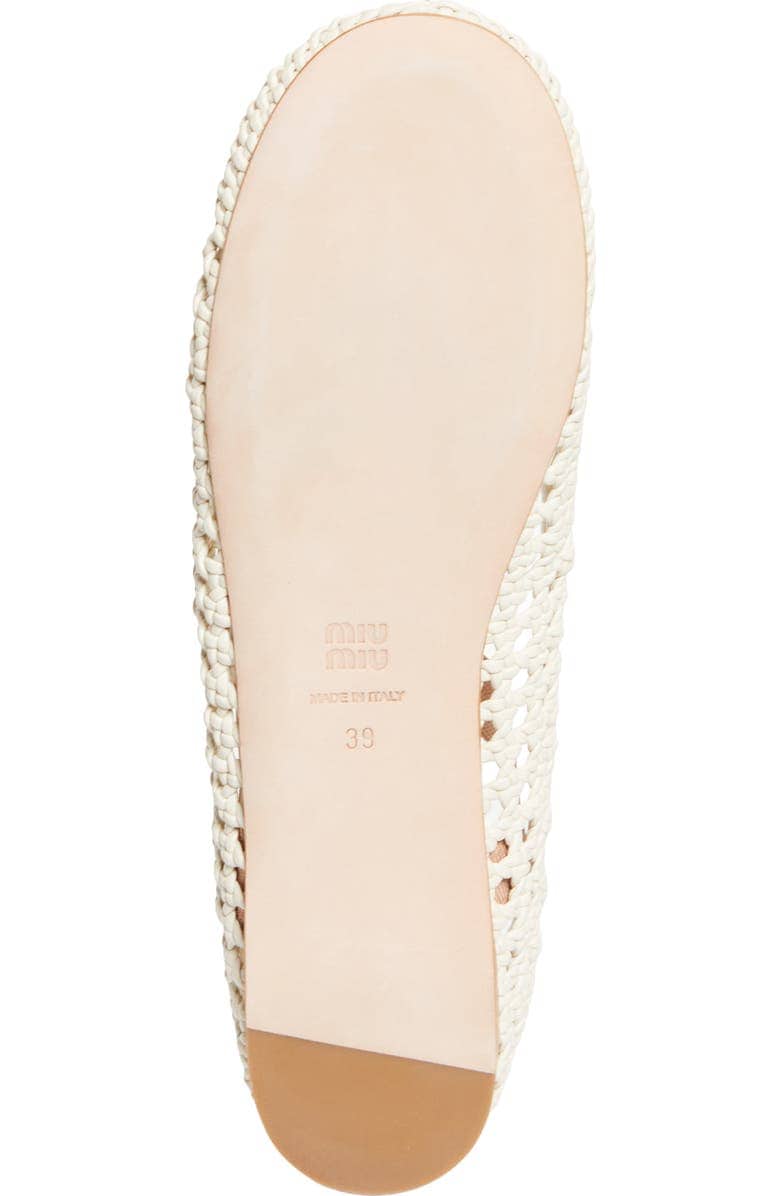 Miu Miu Mesh Fabric Ballerinas White - Image 7