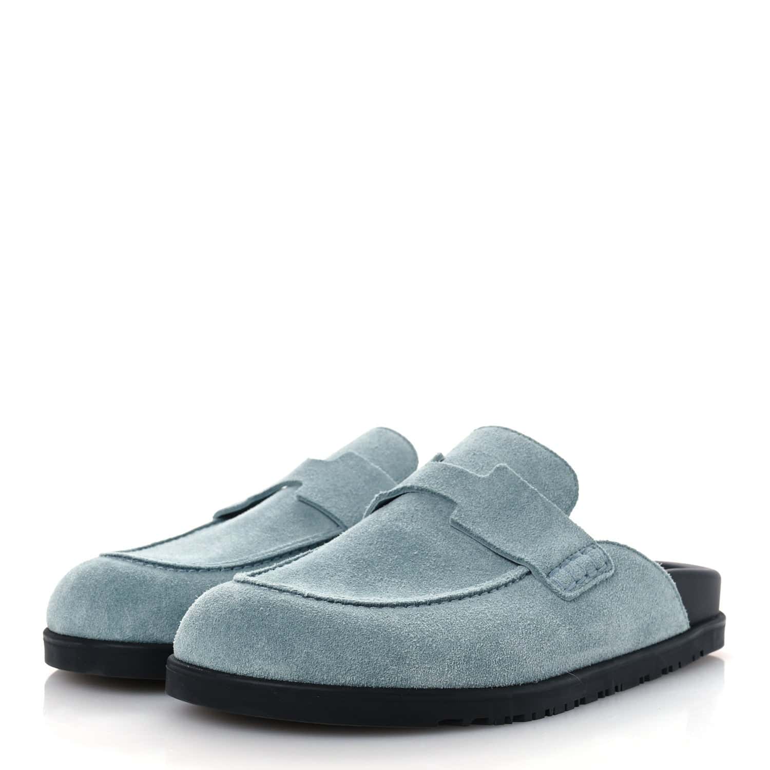 Hermès Go Mules Made Of Light Blue Suede Calfskin - Image 5