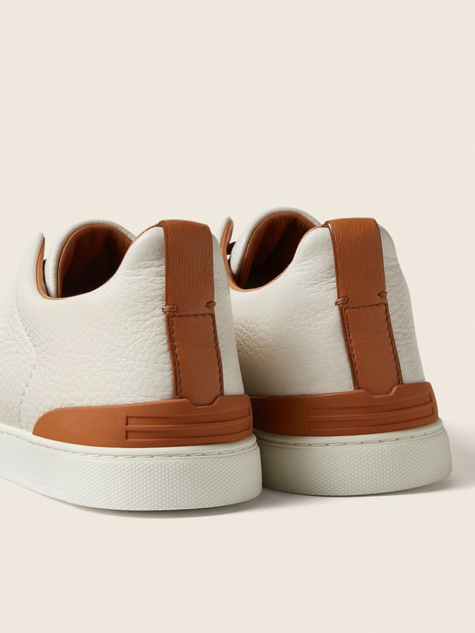 Zegna Off White Deerskin Triple Stitch™ Sneakers - Image 7