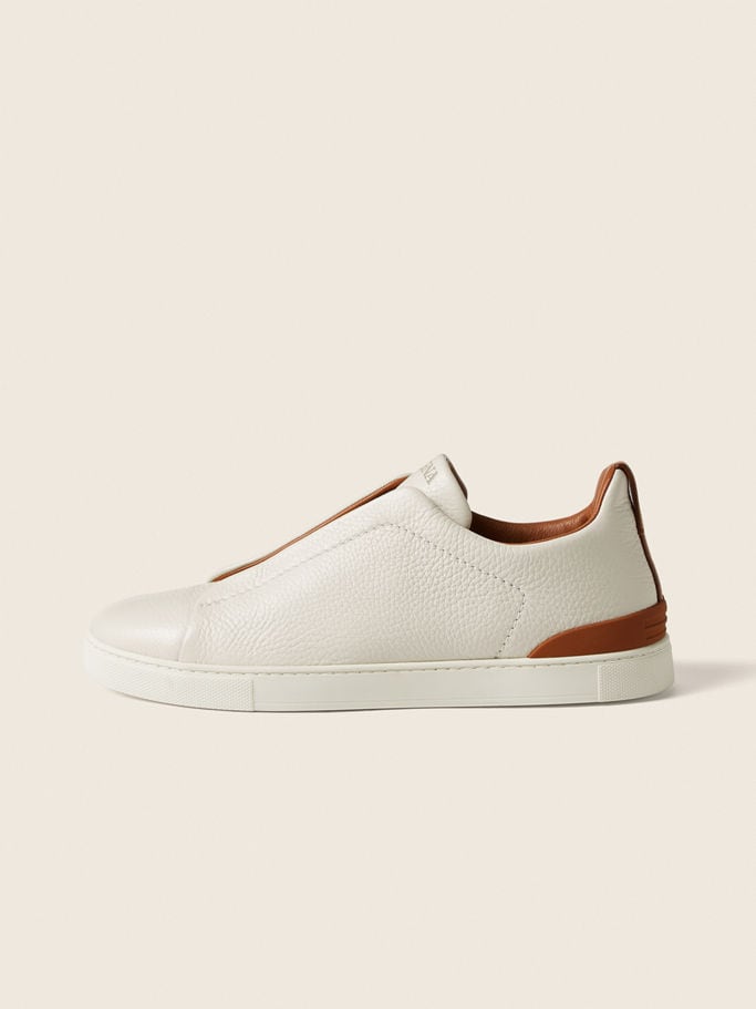 Zegna Off White Deerskin Triple Stitch™ Sneakers - Image 2