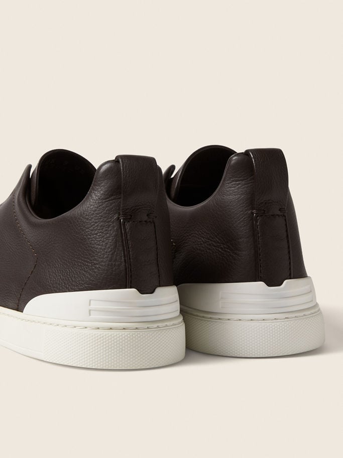 Zegna Dark Brown Triple Stitch™ SECONDSKIN Sneakers - Image 6