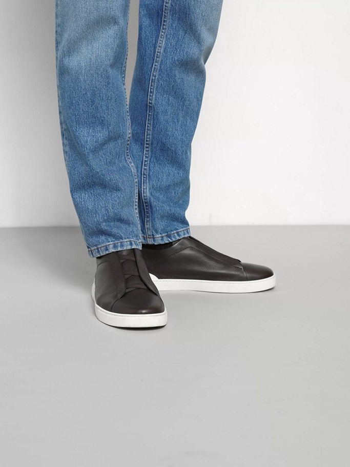 Zegna Dark Brown Triple Stitch™ SECONDSKIN Sneakers - Image 7