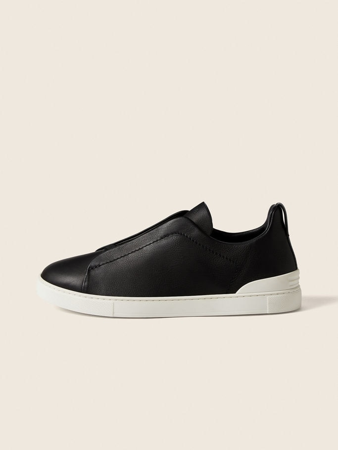 Zegna Black Triple Stitch™ SECONDSKIN Sneakers - Image 2