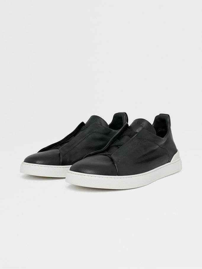 Zegna Black Triple Stitch™ SECONDSKIN Sneakers - Image 3