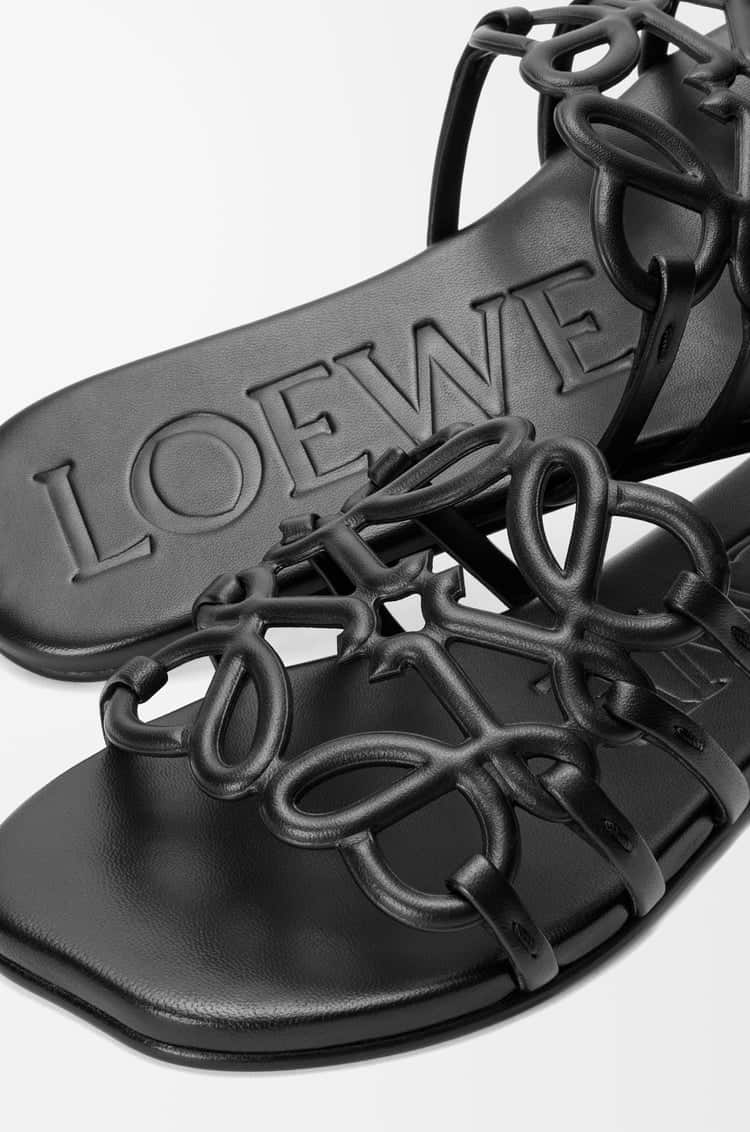 lOEWE Petal Anagram Slide In Soft Calfskin Black - Image 5