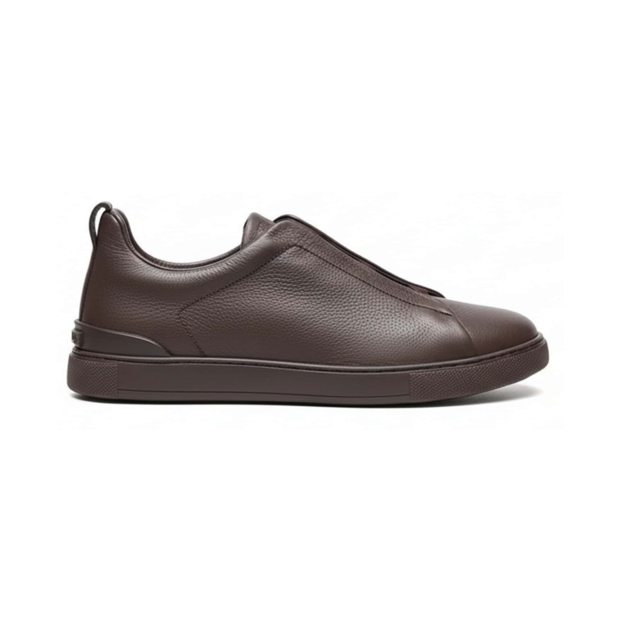 Zegna Suede Triple Stitch Sneakers Brown