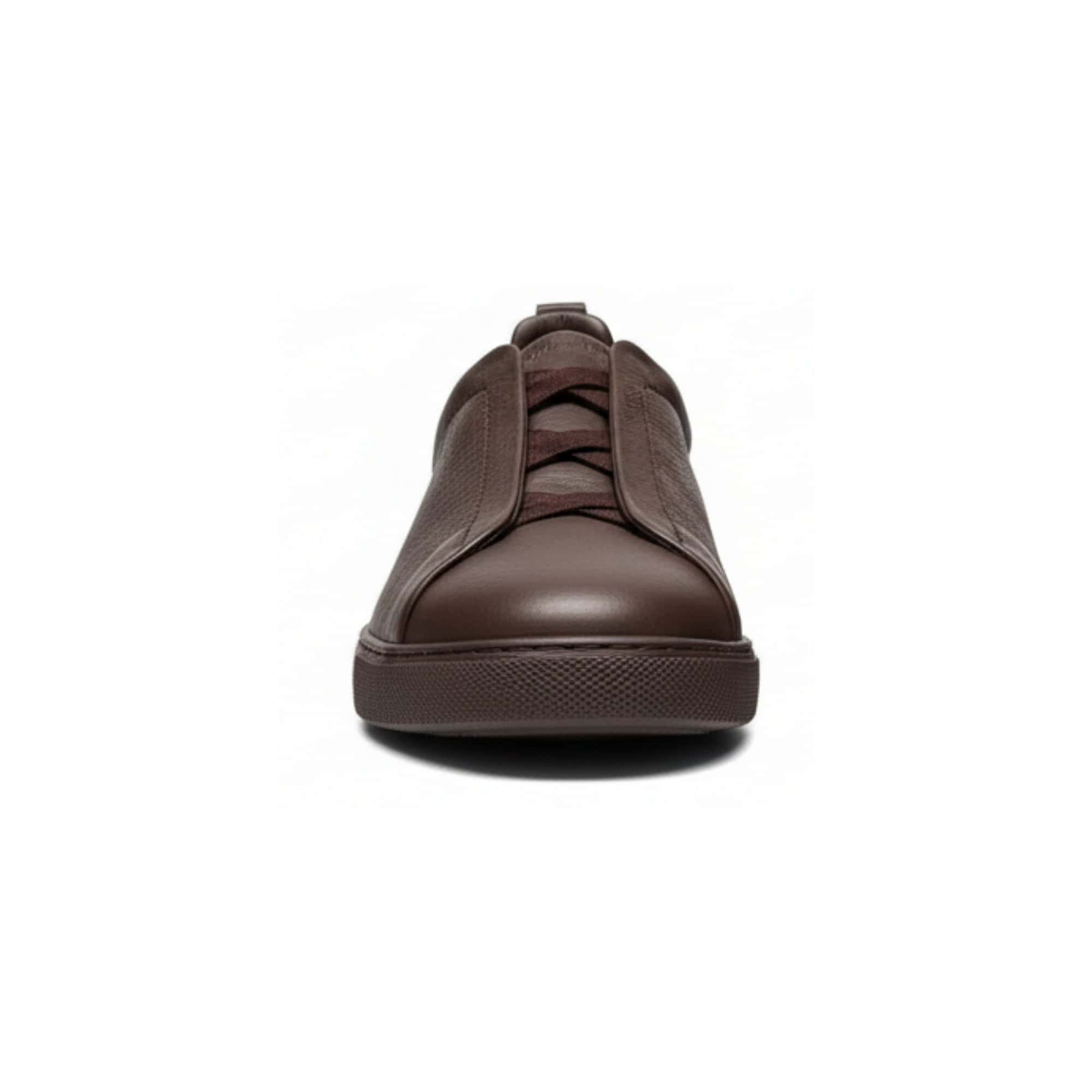 Zegna Suede Triple Stitch Sneakers Brown - Image 6
