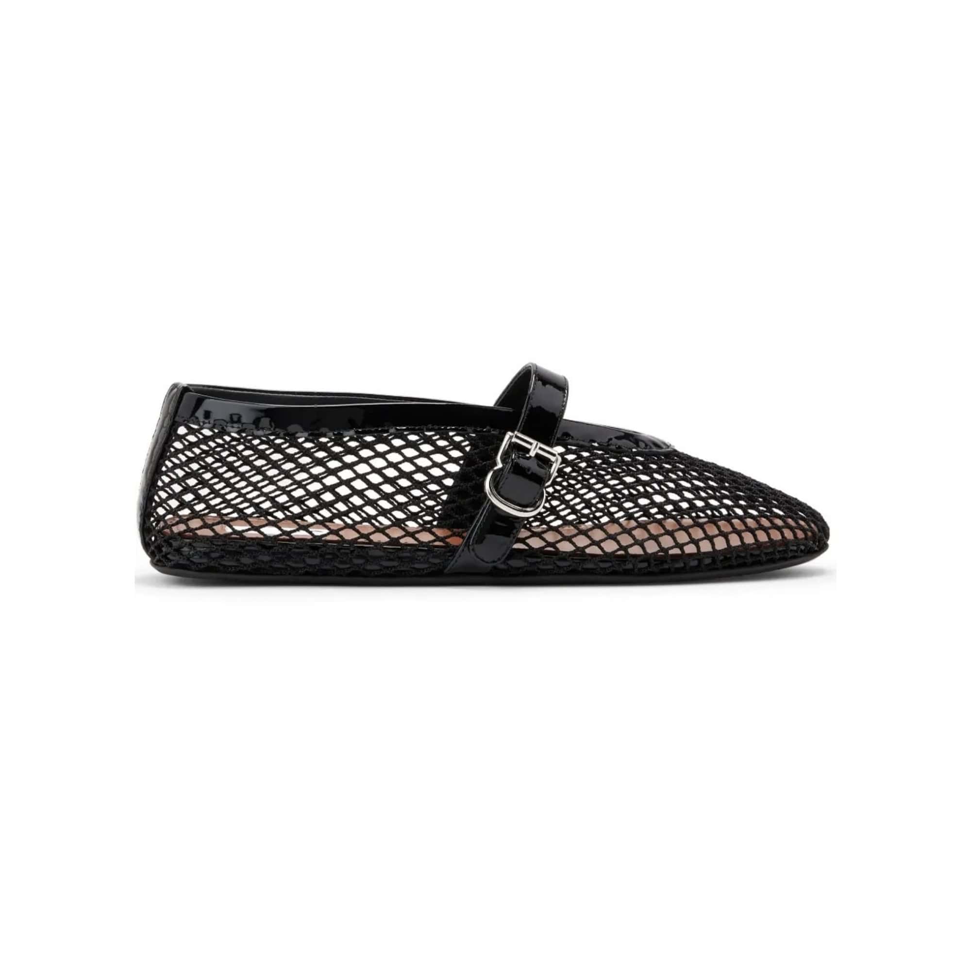 Alaïa Fishnet Ballerina Flats Black