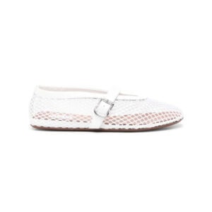 Alaïa Fishnet Ballerina Flats White
