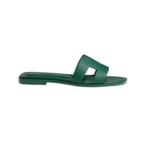 Hermes Oran Sandal Vert Oyat Leather