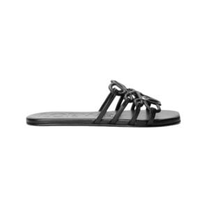 lOEWE Petal Anagram Slide In Soft Calfskin Black