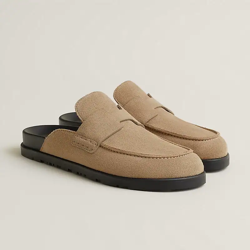 Hermès Go Mules In Beige Suede, A Slip-On Style Featuring - Image 3