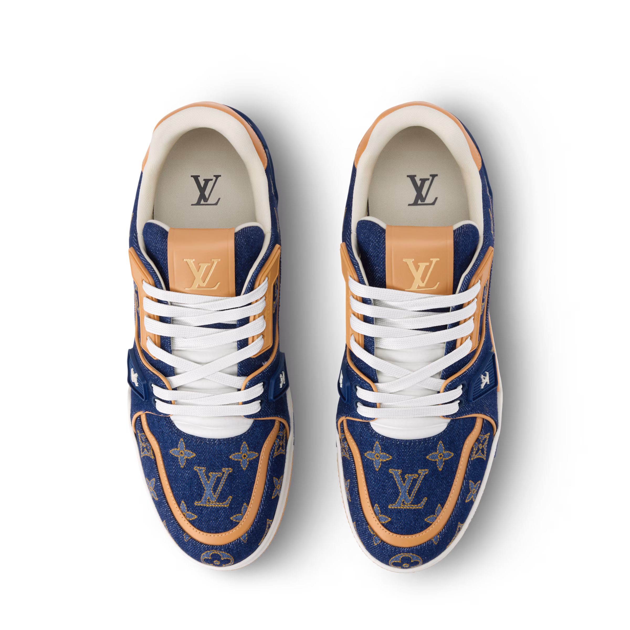 LV Trainer Sneaker Blue/Gold - Image 4
