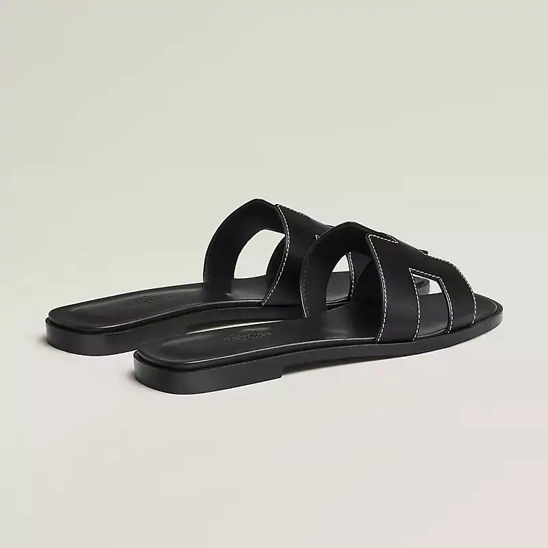 Hermes Oran Sandal Noir Calfskin Leather - Image 4