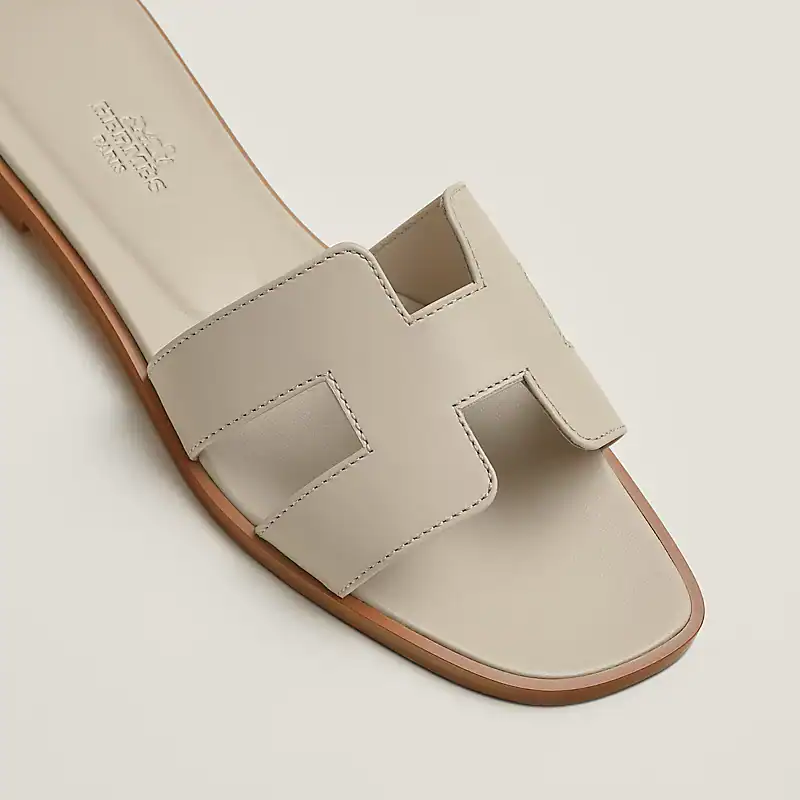 Hermes Oran Sandal Beige Nomade Calfskin Leather - Image 5
