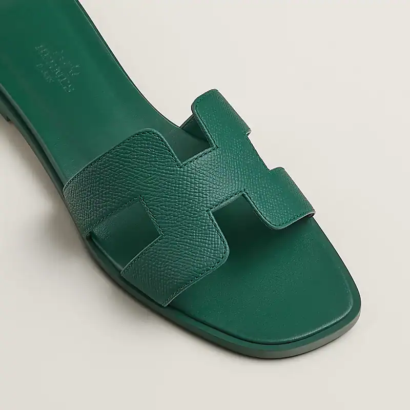 Hermes Oran Sandal Vert Oyat Leather - Image 5
