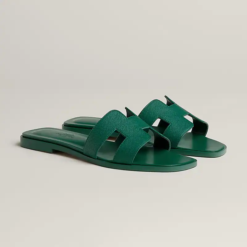 Hermes Oran Sandal Vert Oyat Leather - Image 3