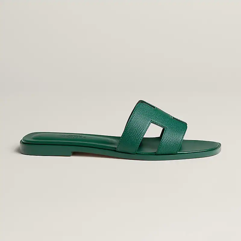 Hermes Oran Sandal Vert Oyat Leather - Image 2