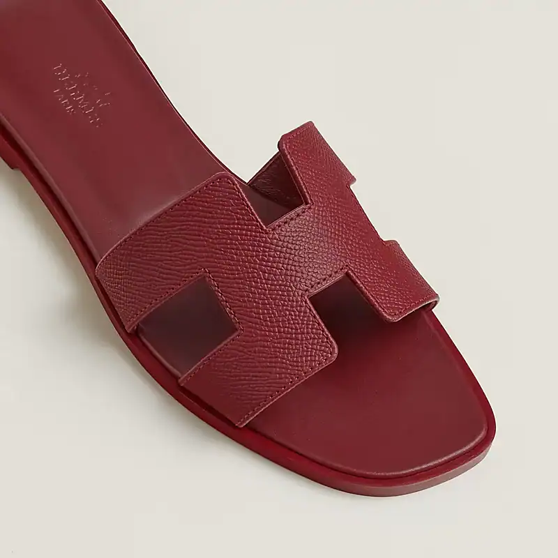 Hermes Oran Sandal Rouge H Leather - Image 5