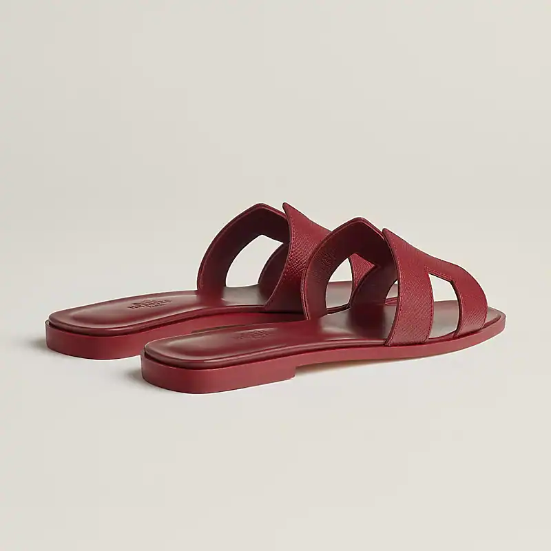 Hermes Oran Sandal Rouge H Leather - Image 4