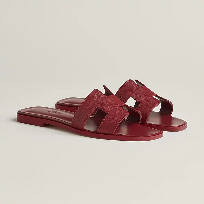 Hermes Oran Sandal Rouge H Leather - Image 3