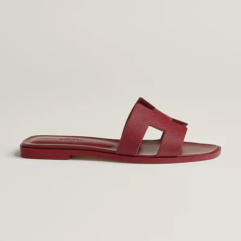 Hermes Oran Sandal Rouge H Leather - Image 2