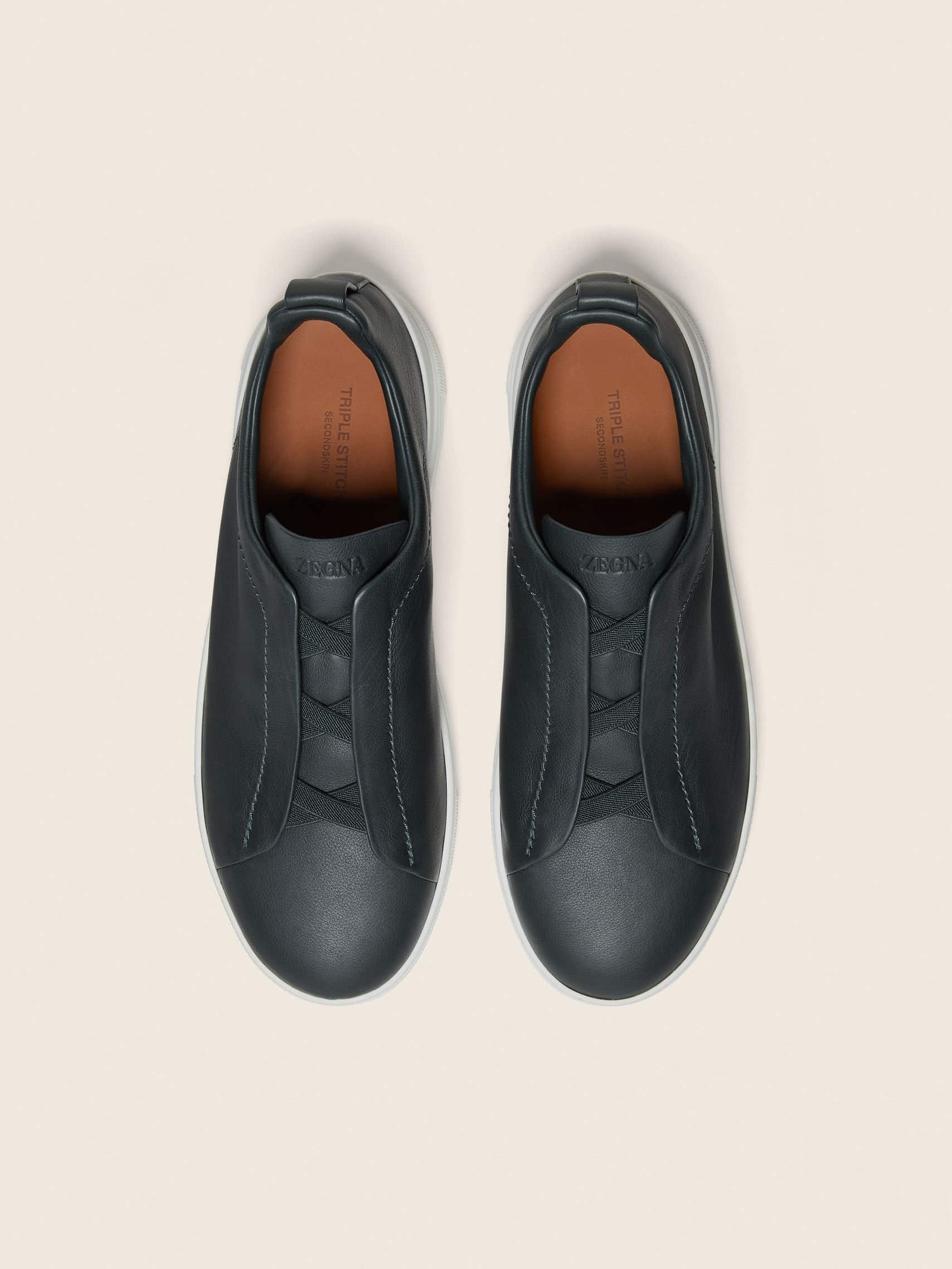 Zegna Dark Green Triple Stitch™ SECONDSKIN Sneakers - Image 4