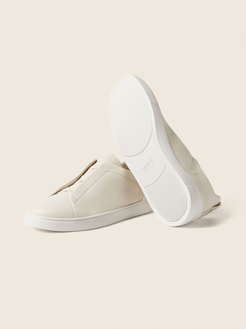 Zegna White Triple Stitch™ SECONDSKIN Sneakers - Image 5